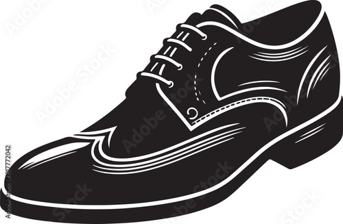 Mens shoe silhouette vector illustration. Beautiful designer shoe vector.
