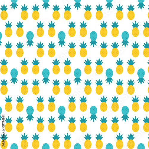 vibrant pineapple patterns for summer fabric design