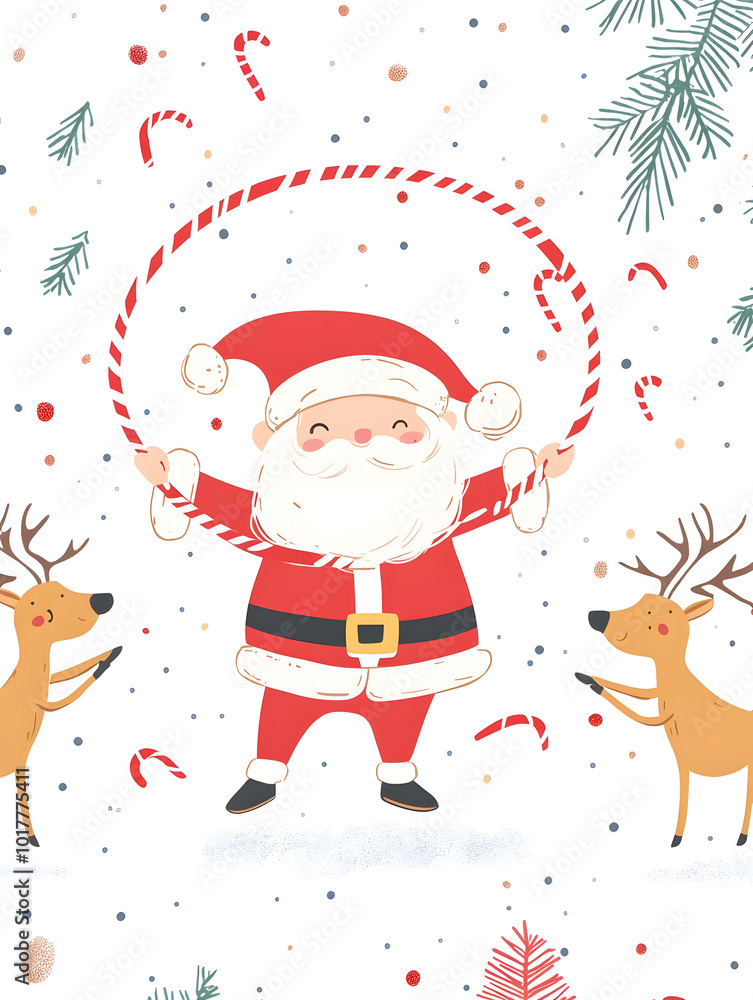 Doodle Christmas and New Year Cards - 2D Hand-drawn Illustrations on White Background Doodle Christmas and New Year Cards - 2D Hand-drawn Illustrations on White Background