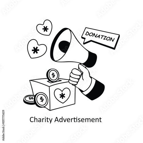 Charity Advertisement concepts outline style illustrations stock illustration