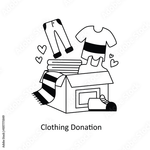 Clothing Donation concepts outline style illustrations stock illustration