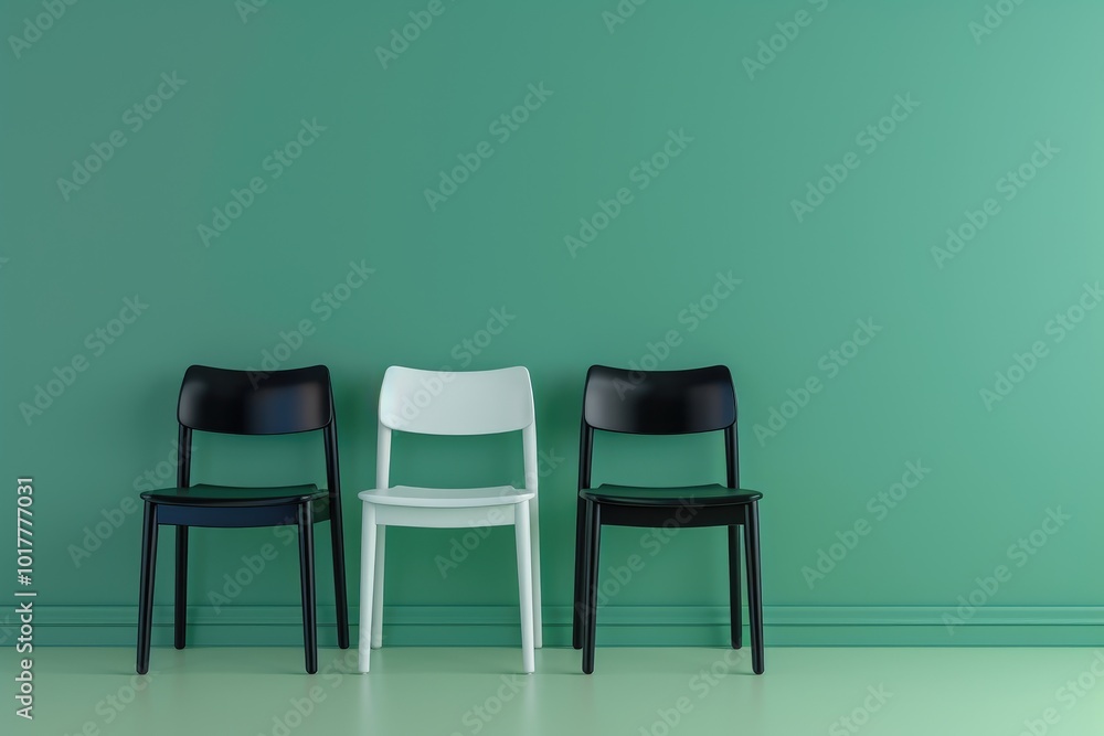 Fototapeta premium Chairs and Nature: The Beauty of Color in Design Elements