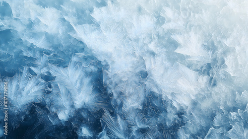 Detailed View of Glimmering Ice Crystals