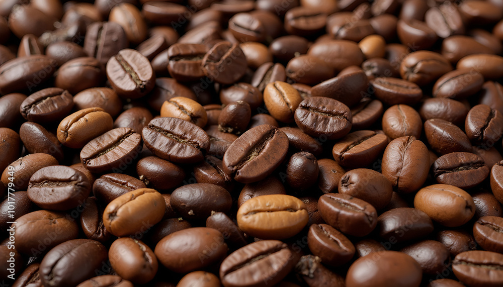 Close-up of roasted coffee beans for a rich aroma and flavor experience Close-up of roasted coffee beans for a rich aroma and flavor experience
