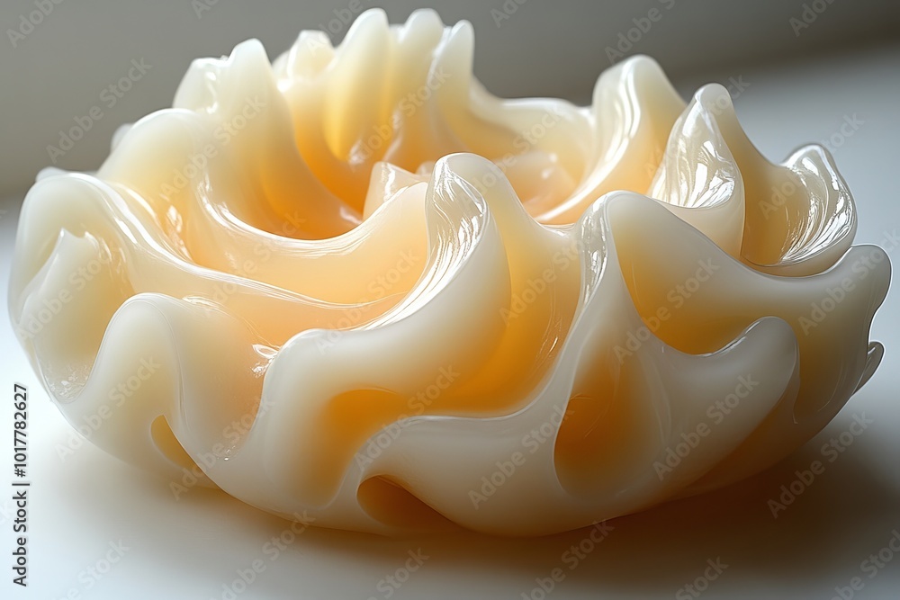 Milk jelly on a white background. Generative AI Milk jelly on a white background. Generative AI