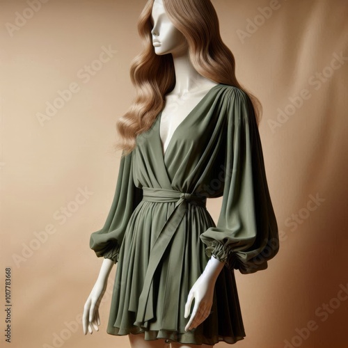 Olive Wrap Dress