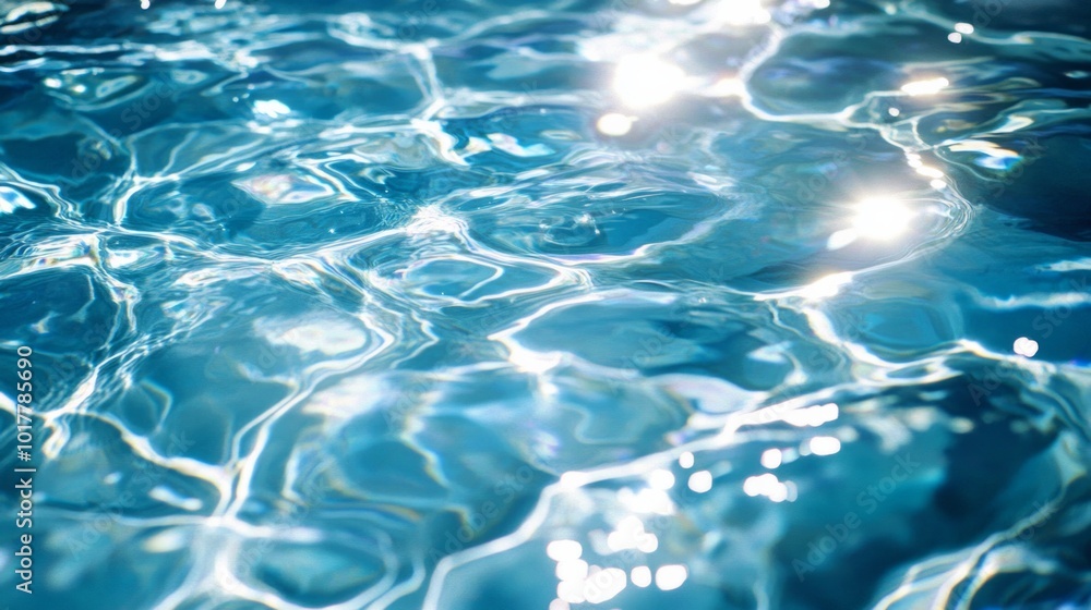 The water is calm and clear, with ripples and reflections of light The water is calm and clear, with ripples and reflections of light