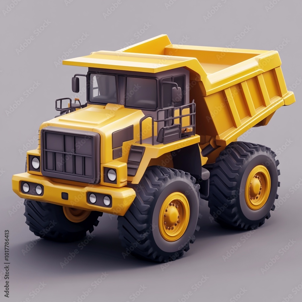 3D Mining Truck Icon: Heavy Duty Ore Transport Vehicle Illustration Logo 3D Mining Truck Icon: Heavy Duty Ore Transport Vehicle Illustration Logo