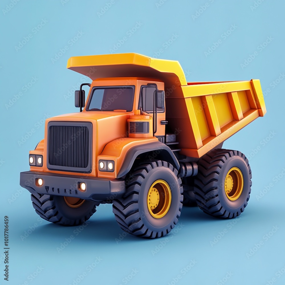 3D Mining Truck Icon: Heavy Duty Ore Transport Vehicle Illustration Logo 3D Mining Truck Icon: Heavy Duty Ore Transport Vehicle Illustration Logo