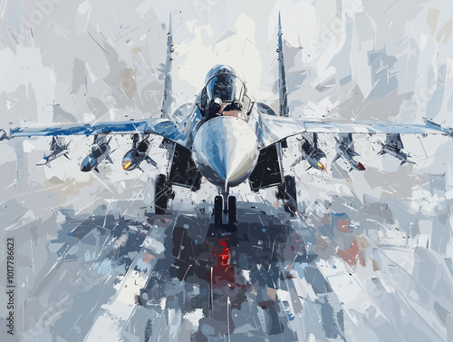 Fighter jet fighter jet aircraft illustration painting background. Military jet fighter jet in flight.