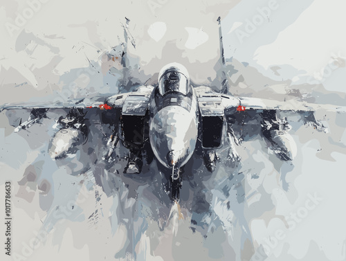 Fighter jet fighter jet aircraft illustration painting background. Military jet fighter jet in flight.