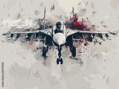 Fighter jet fighter jet aircraft illustration painting background. Military jet fighter jet in flight.