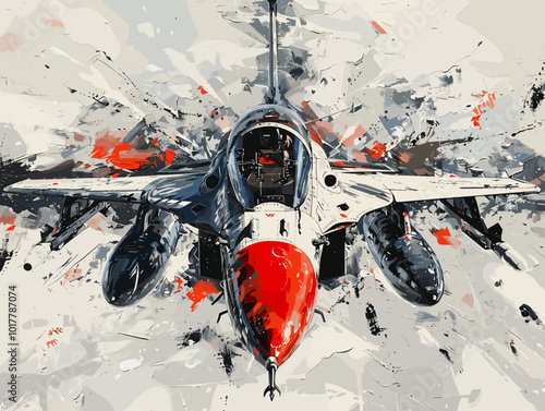 Fighter jet fighter jet aircraft illustration painting background. Military jet fighter jet in flight.