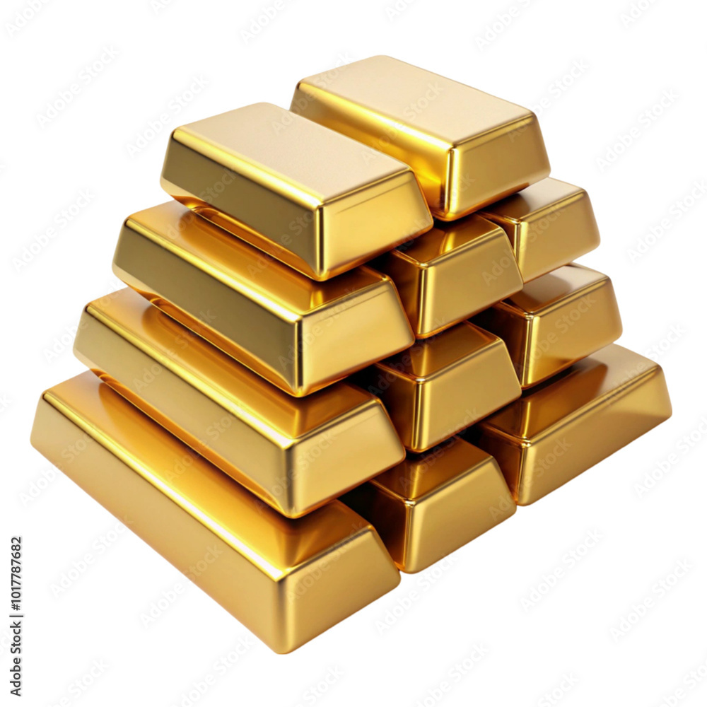 gold bar stacking isolated on transparent background gold bar stacking isolated on transparent background