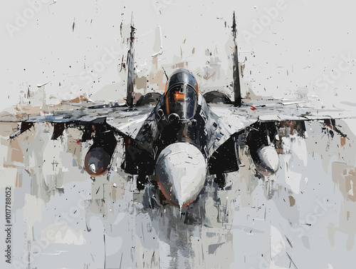 Fighter jet fighter jet aircraft illustration painting background. Military jet fighter jet in flight.