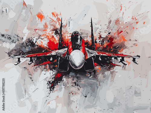 Fighter jet fighter jet aircraft illustration painting background. Military jet fighter jet in flight.