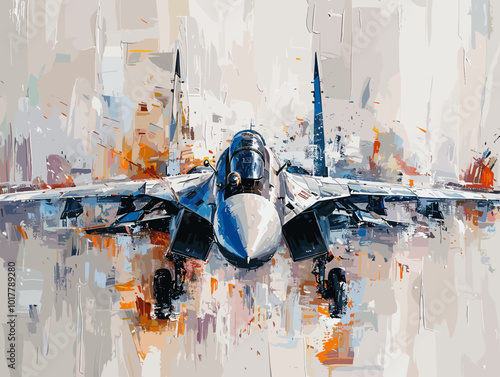 Fighter jet fighter jet aircraft illustration painting background. Military jet fighter jet in flight.
