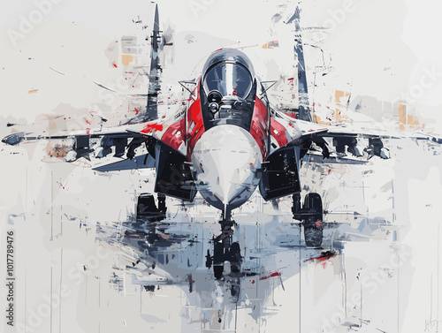 Fighter jet fighter jet aircraft illustration painting background. Military jet fighter jet in flight.