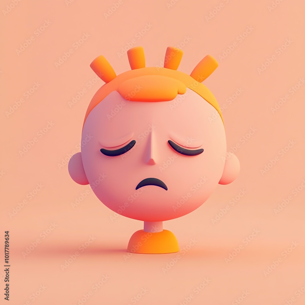 3D Tension Headache Icon: Stress Related Pain Illustration Logo 3D Tension Headache Icon: Stress Related Pain Illustration Logo