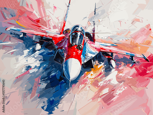 Fighter jet fighter jet aircraft illustration painting background. Military jet fighter jet in flight.