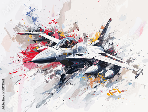 Fighter jet fighter jet aircraft illustration painting background. Military jet fighter jet in flight.