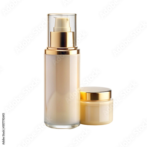 Perfume glass bottle template isolated on transparent background