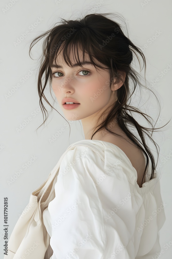 Portrait of a young woman with long hair Portrait of a young woman with long hair
