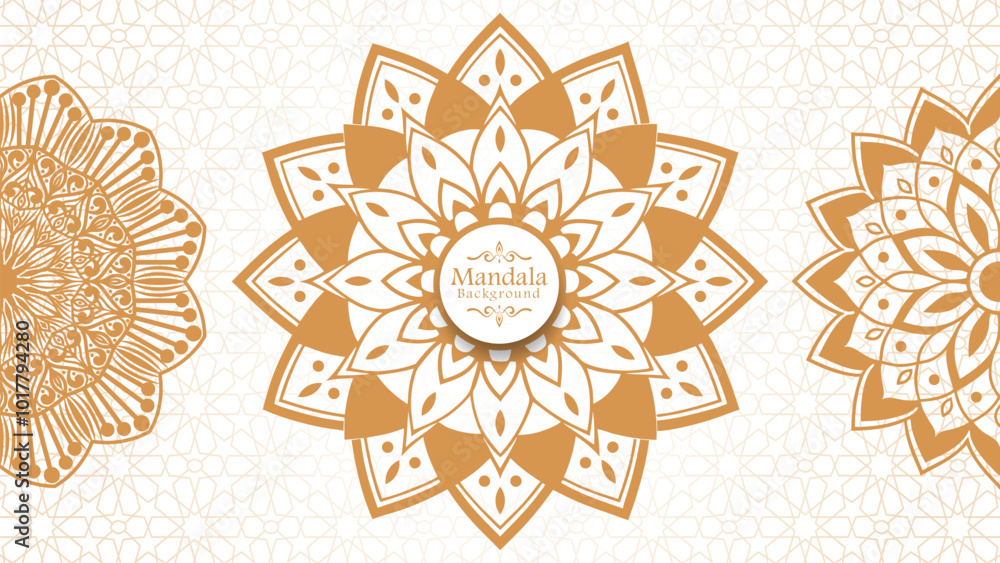 Luxury mandala background with golden arabesque pattern arabic islamic east style, Set of hand drawn mandala elements Luxury mandala background with golden arabesque pattern arabic islamic east style, Set of hand drawn mandala elements