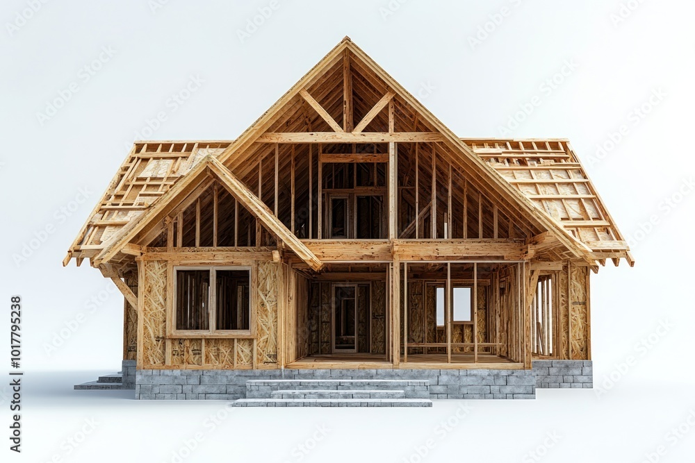Wooden Frame House Under Construction Wooden Frame House Under Construction