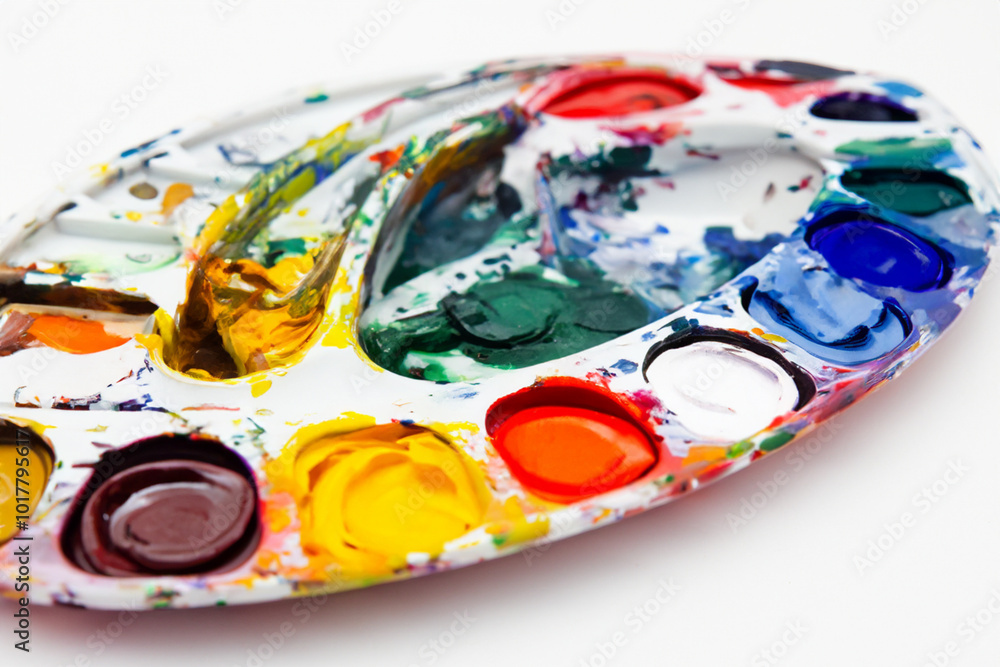 Palette of whites and blues paints dark. art color design concept. a palette of bright colors on a white. a painting of a white with lifestyle bright colors. Palette of whites and blues paints dark. art color design concept. a palette of bright colors on a white. a painting of a white with lifestyle bright colors.