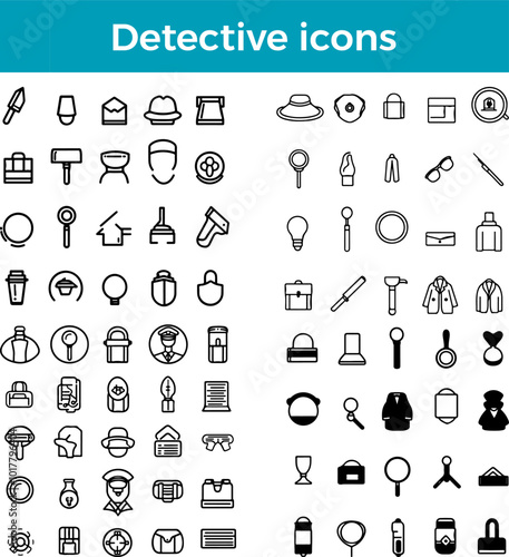 Detective Icon Line Investigation Symbol Icon Crime Solver Icon Creative Resources Icon Vector
