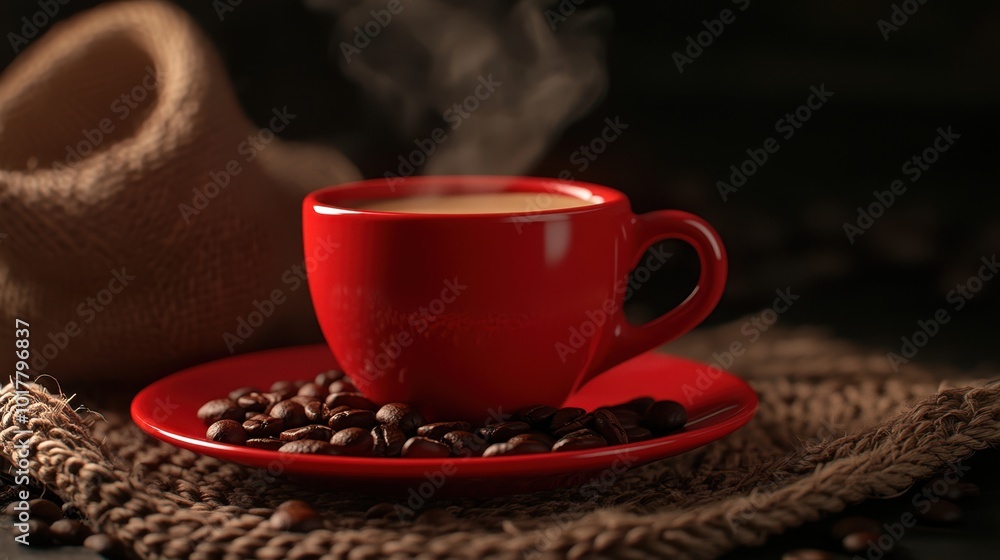 Fototapeta premium The Red Coffee Cup