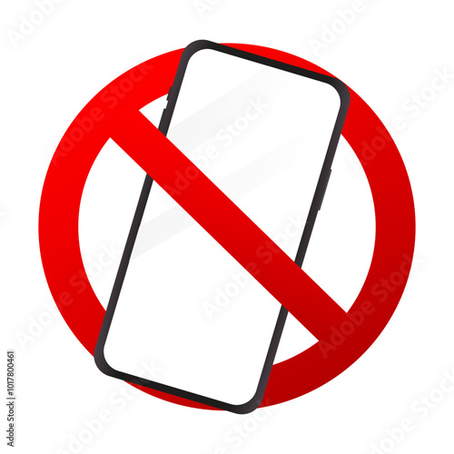 No mobile phone, no smartphone. no sign. no smartphone allowed icon. Vector illustration.