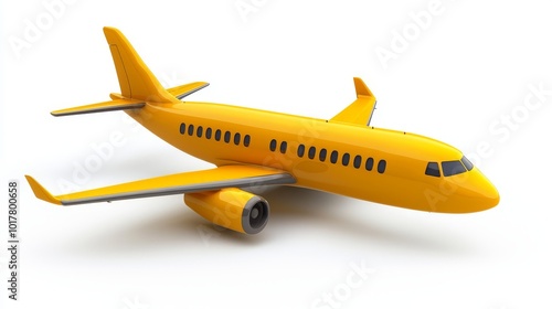 An educational or playful yellow airplane model.