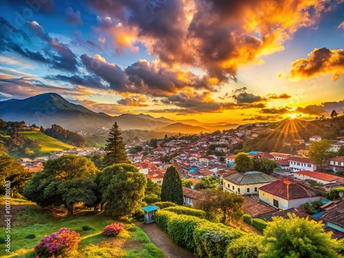 Panoramic Sunset View of San Cristobal de la Laguna from Jardina Viewpoint - Scenic Landscape Photography