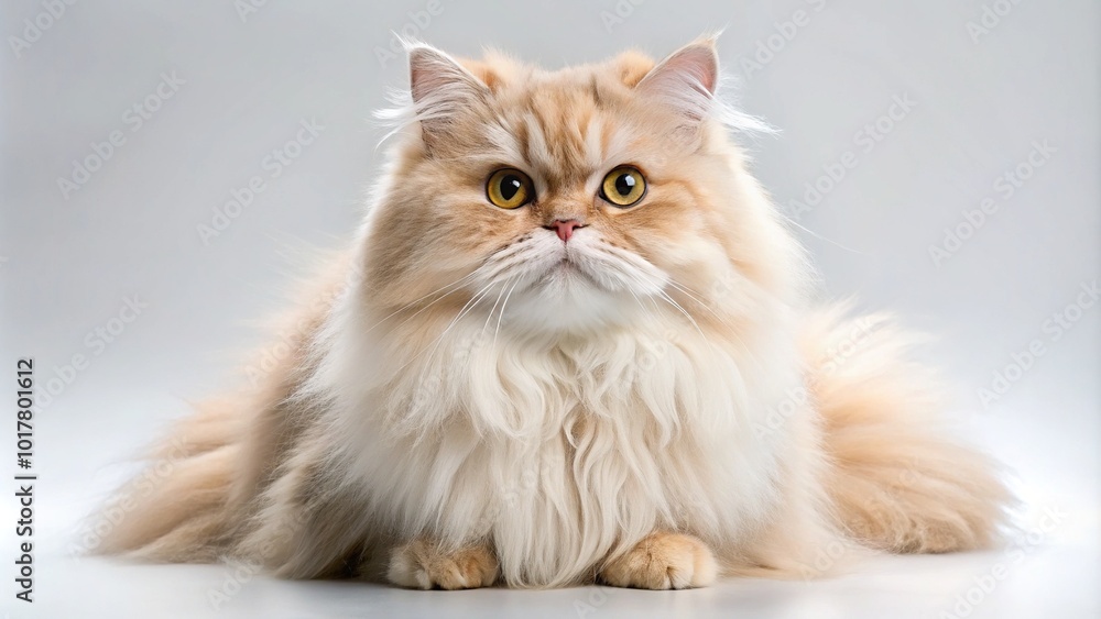 Persian Cat Isolated on White Background - Fluffy Feline Beauty Captured in Conceptual Photography Persian Cat Isolated on White Background - Fluffy Feline Beauty Captured in Conceptual Photography