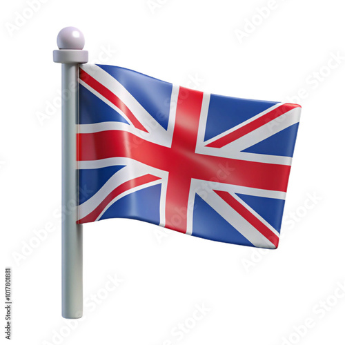 United Kingdom Flag 3d cartoon style illustration