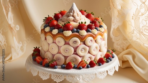 decorated indulgent sweet cake