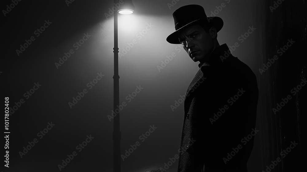 silhouette of a mans noir photograph silhouette of a mans noir photograph