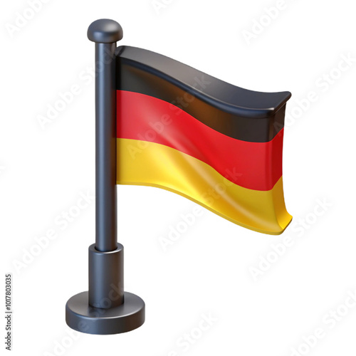  Germany Flag 3d cartoon style illustration