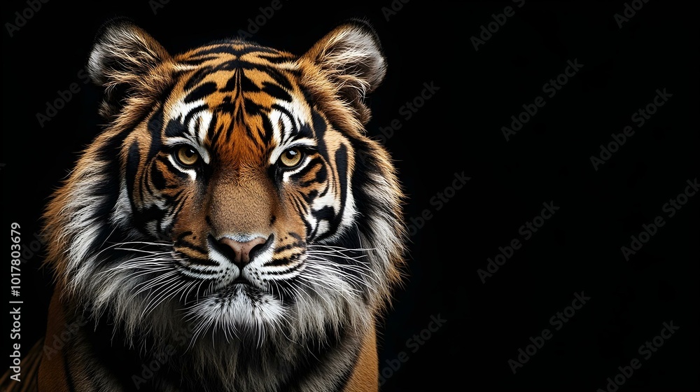 Regal Tiger Poses Against the Night Regal Tiger Poses Against the Night