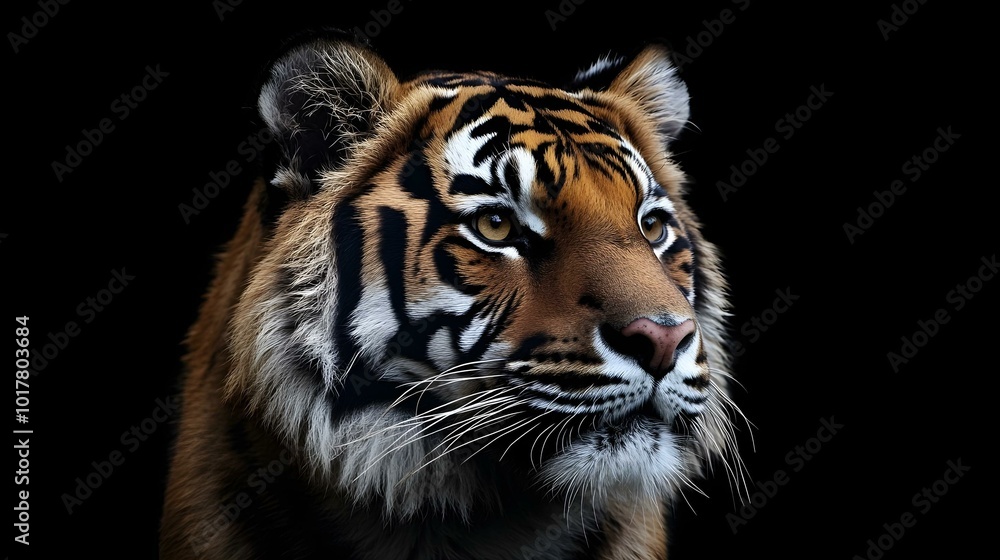 Regal Tiger Poses Against the Night Regal Tiger Poses Against the Night