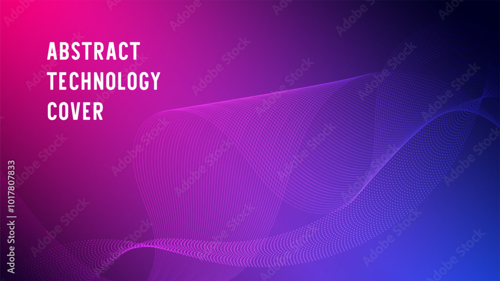 Flowing Digital Wave Design on Gradient Purple-Pink Background Flowing Digital Wave Design on Gradient Purple-Pink Background