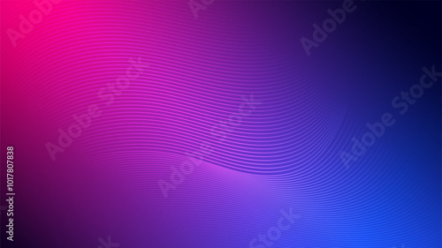 Smooth Gradient Flow with Wavy Lines on Pink-Blue Background
