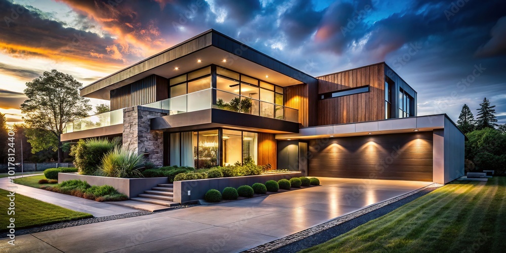 Stunning Modern Home for Sale - Long Exposure Photography Ideal for Social Media Promotion Stunning Modern Home for Sale - Long Exposure Photography Ideal for Social Media Promotion