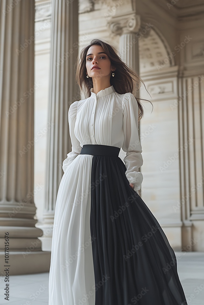 Structured A-line skirt classic fashion apparel, ss2025 Structured A-line skirt classic fashion apparel, ss2025