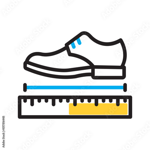 Vector multicolor icon for Shoe size