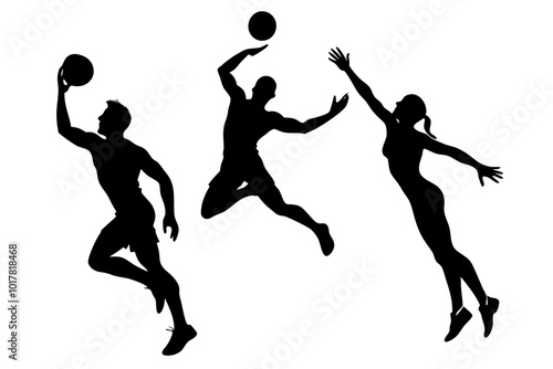 Volleyball Player | vector silhouette illustration on white background