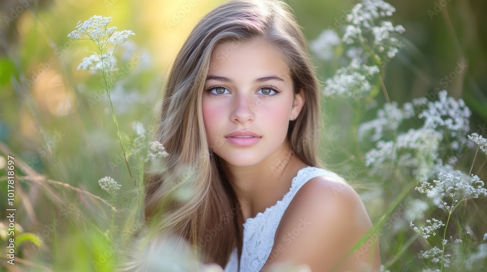 Naklejka premium Senior portrait photography, emphasizing personality and charm with professional lighting and composition.