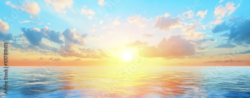 Photo of a calm sunset over ocean waves in 4K hyperrealism